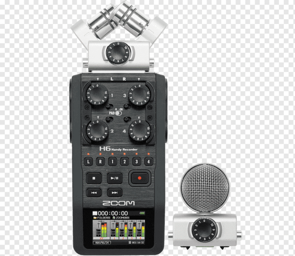 png-transparent-microphone-digital-audio-zoom-h4n-handy-recorder-zoom-h6-tascam-microphone-electronics-microphone-audio-equipment ZOOM H6